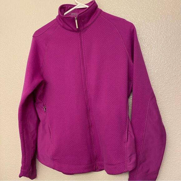 Nike Golf hot neon Pink Polka Dot Tour Performance Therma-Fit Jacket Full Zip M - Picture 2 of 13